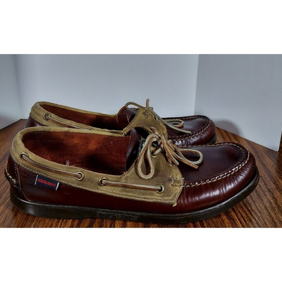 Sebago Docksides & Filson Colab Leather/Canvas boat shoes 10  Topsides Moccasin - Picture 1 of 9
